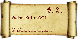 Vadas Kristóf névjegykártya