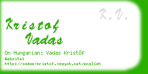 kristof vadas business card